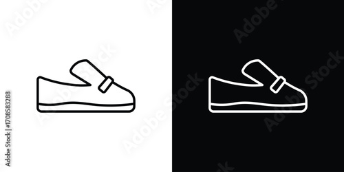 Loafer shoes icon in line design. Editable stroke icons.