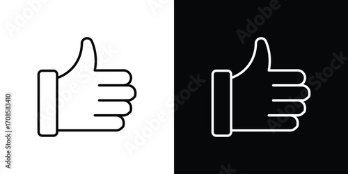 Like button icon in line design. Editable stroke icons.