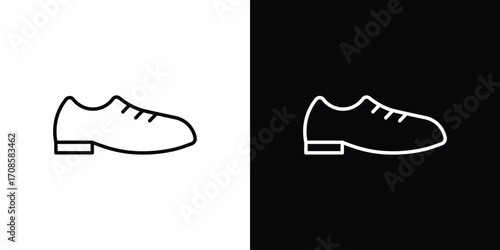 Leather shoes icon in line design. Editable stroke icons.