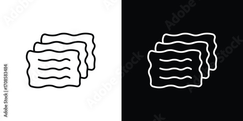 Lasagne icon in line design. Editable stroke icons.