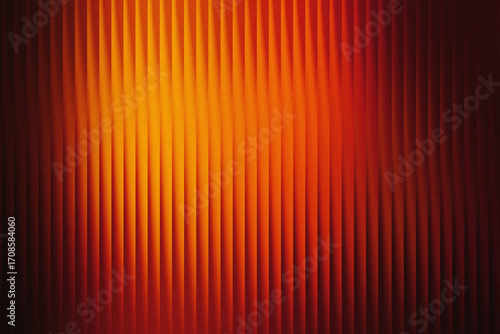 Vibrant red and orange glowing glass effect abstract gradient background with vertical stripes, modern reflective texture for design