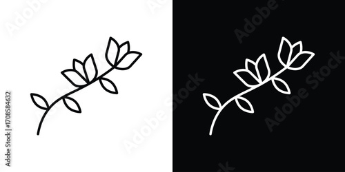 Freesia icon in line design. Editable stroke icons.