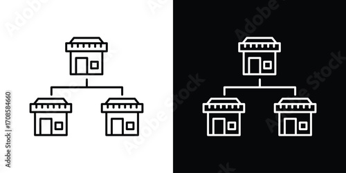 Franchise icon in line design. Editable stroke icons.