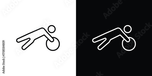 Fitness Ball icon in line design. Editable stroke icons.