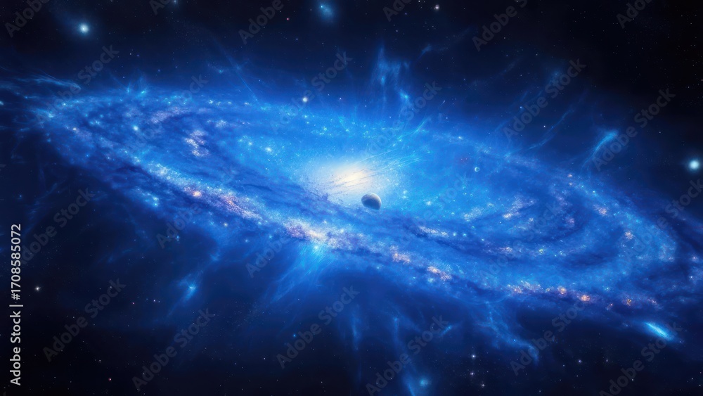 Fototapeta premium Cosmic blue galaxy