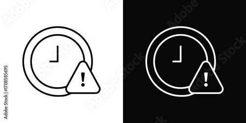 Delay icon in line design. Editable stroke icons.