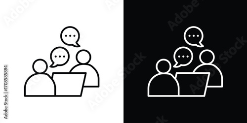 Counselling icon in line design. Editable stroke icons.