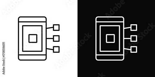 Content curation icon in line design. Editable stroke icons.