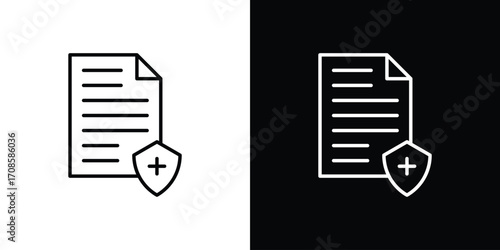 Contract coverage icon in line design. Editable stroke icons.