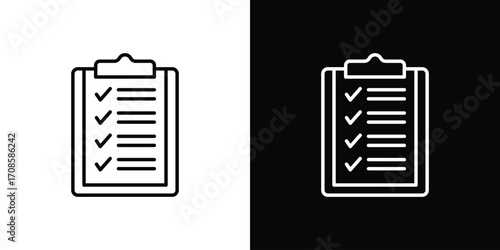 Clipboard icon in line design. Editable stroke icons.