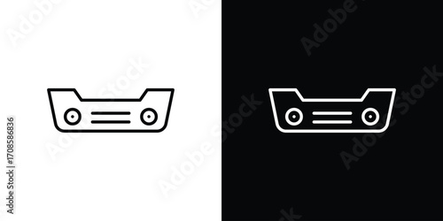 Car bumper icon in line design. Editable stroke icons.