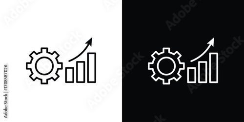 Business performance icon in line design. Editable stroke icons.