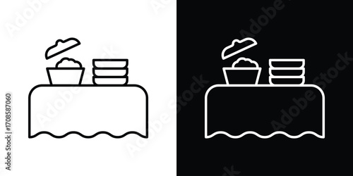 Buffet icon in line design. Editable stroke icons.