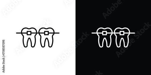 Braces icon in line design. Editable stroke icons.
