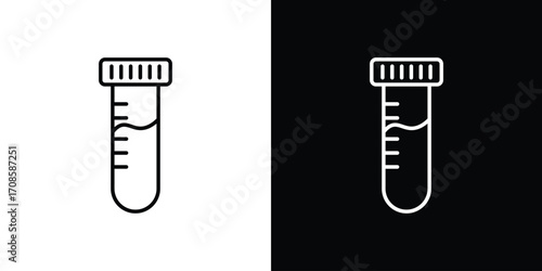 Blood sample icon in line design. Editable stroke icons.