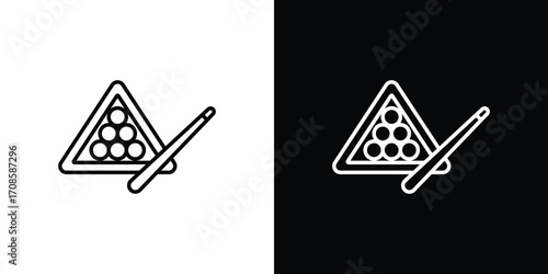 billiards icon in line design. Editable stroke icons.