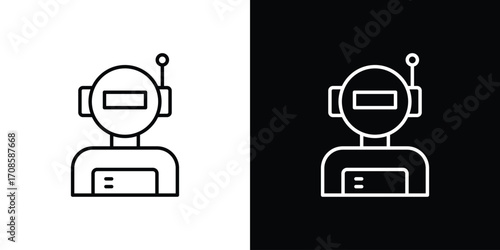 Astronaut user icon in line design. Editable stroke icons.