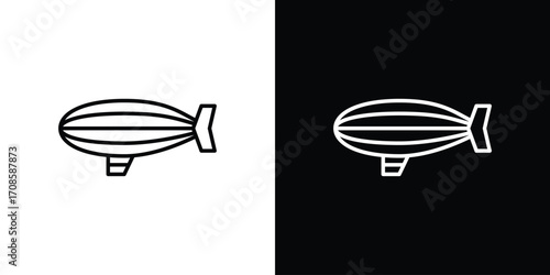 Airship icon in line design. Editable stroke icons.