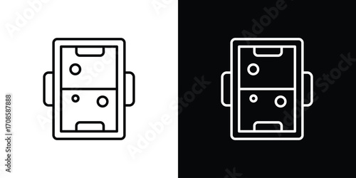 Air hockey icon in line design. Editable stroke icons.