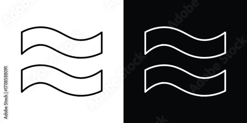 Approximately equal icon in line design. Editable stroke icons.