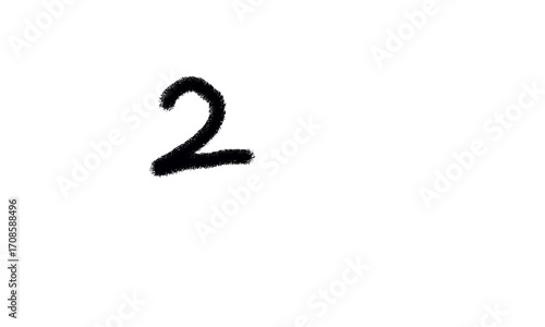 2 two written on transparent background