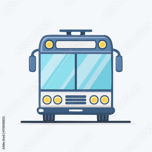 Stylized Illustration of a Public Transit Bus Depicted in a Clean and Modern Design