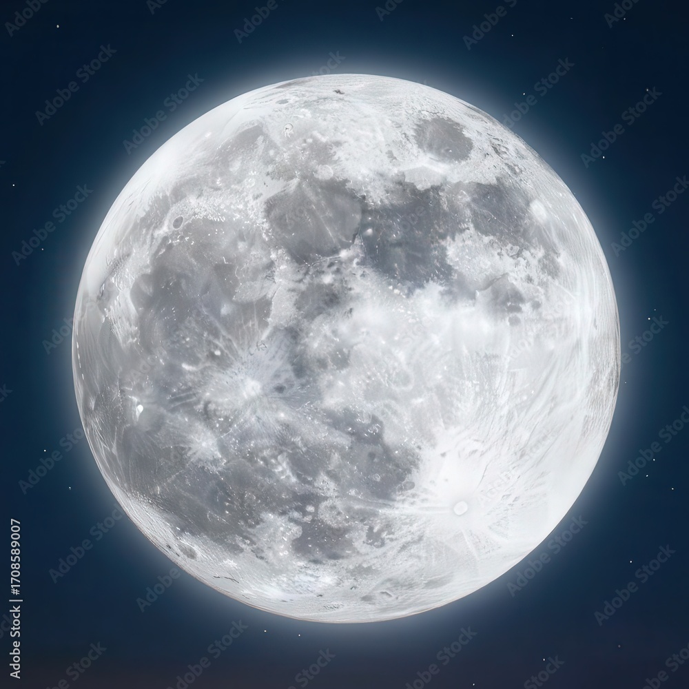 Obraz premium Full Moon. Ultra-Realistic Night Sky Photo.
