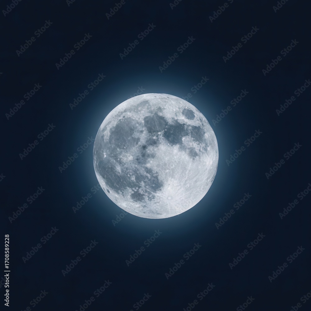 Fototapeta premium Supermoon. Photoreal Lunar Surface Detail.