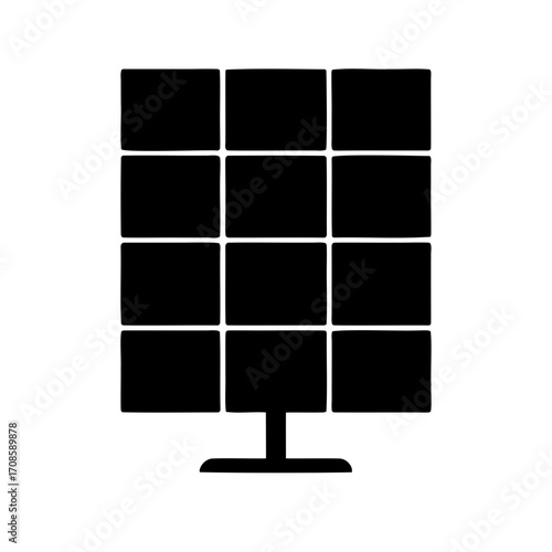 Twelve screen display, flat panel monitors stacked, video wall display icon