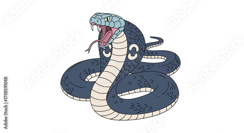 Aggressive coiled snake with number 30.