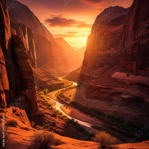 sunset in the mountains