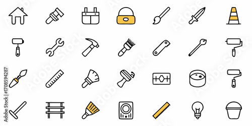 DIY and Home Improvement Tools Icon Set