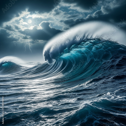 stormy sea waves