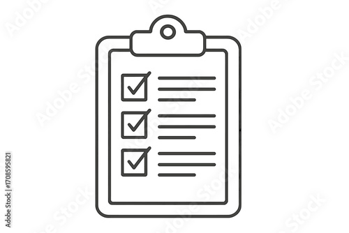 Clipboard with checklist icon. To do list with check marks. Concept of done, task completed, survey, schedule, and planning. Vector illustration for business report.