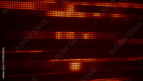 Red and orange glowing digital dots technology background 4k futuristic poster cover banner design