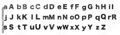 Crayon doodle hand drawn kids alphabet font. Crayon numbers. Vector EPS 10