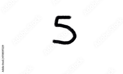 5 digit Five on isolated background and transparent background