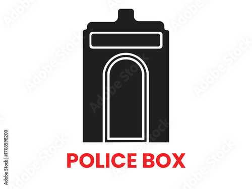 Simple of a police box isolated on white background