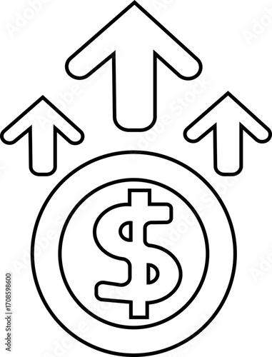 Investment line icon . Investment, Profit, Asset, Investor, Portfolio, Dividend, Capital, Risk, Inflation icons vector, vector illustration !	