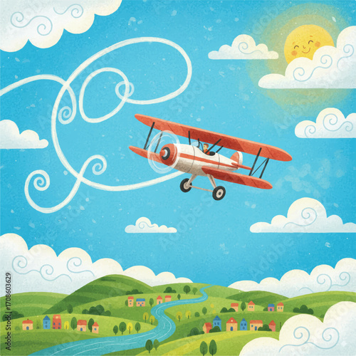 Vector Nature Landscape Illustration Art.