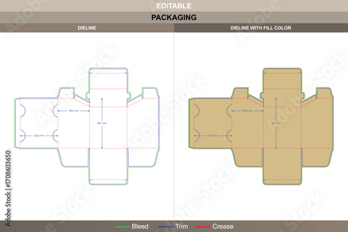 Car shaped polygonal box dieline in custom dimensions, editable carton packaging vector template for creative branding with folds and accurate die line layout