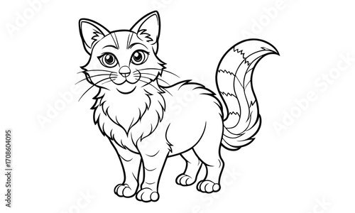 Nimbus Cat, kids line art doodle pattern design t shirt design silhouette and vector, detailed illustration, perfect for relaxation, stress relief, adult coloring books, printable art therapy.