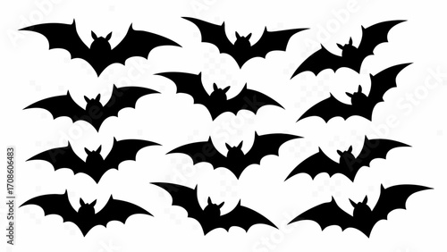 Spooky swarm of bats for your Halloween designs, festive and fun for themed projects