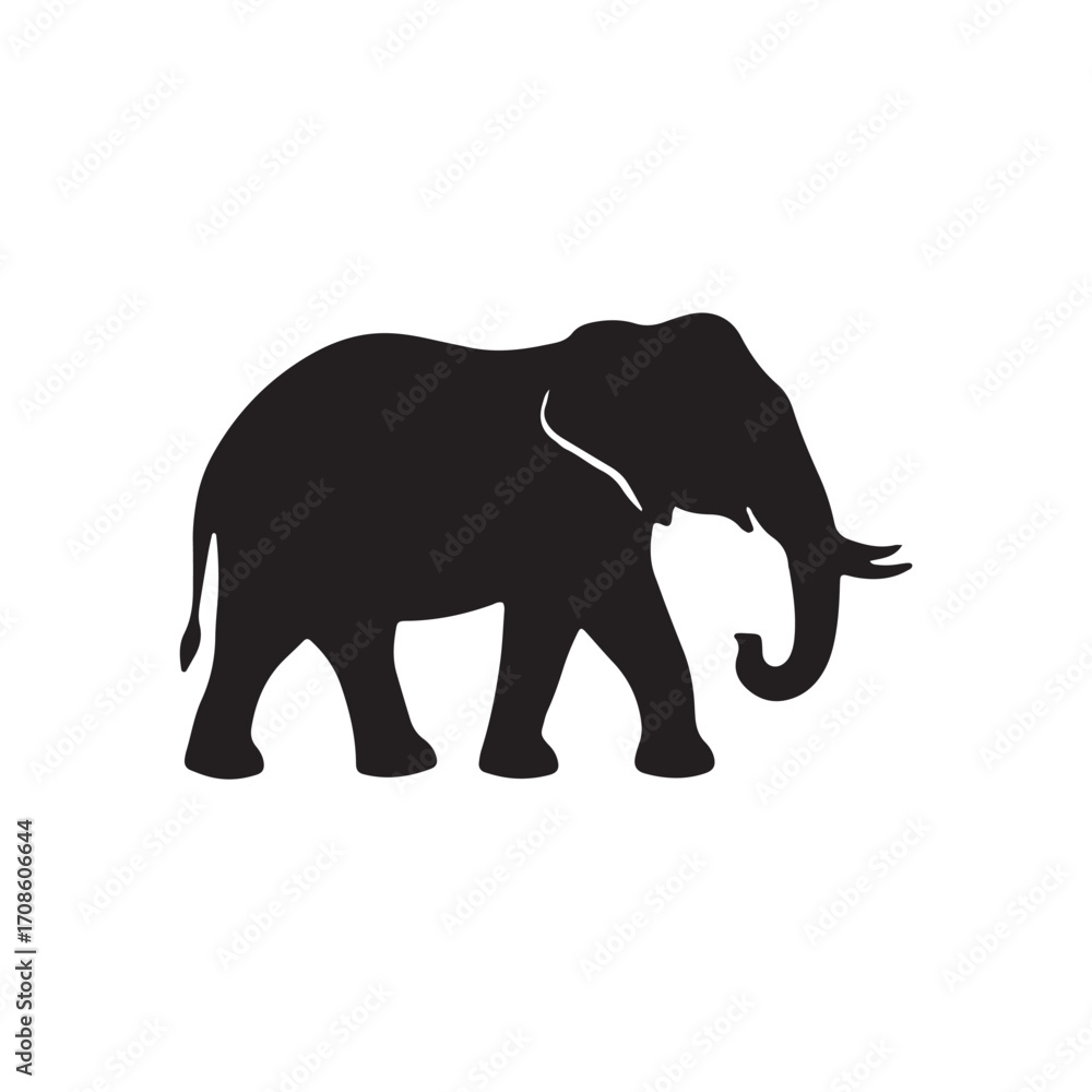 Obraz premium Elephant Silhouette Wildlife Icon