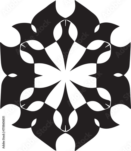 fleur de lis pattern Black White Geometric Network Abstract Design