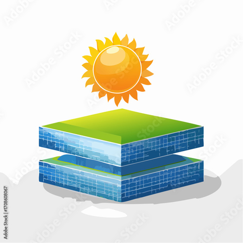 Clean Energy Solar Power Vector Fly Flying - Eco-Friendly Sustainable Technology Illustration
