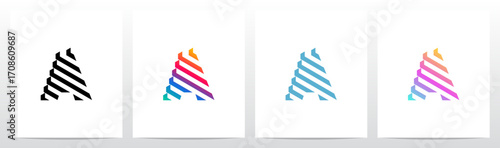 Crystal Prism Diagonal Bars Letter Initial Logo Design A