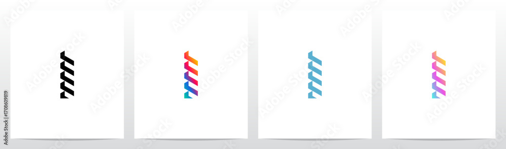 Obraz premium Crystal Prism Diagonal Bars Letter Initial Logo Design I