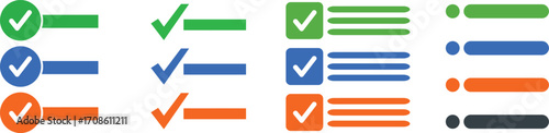 Colorful Checkmark Icons for Lists and Progress Bars