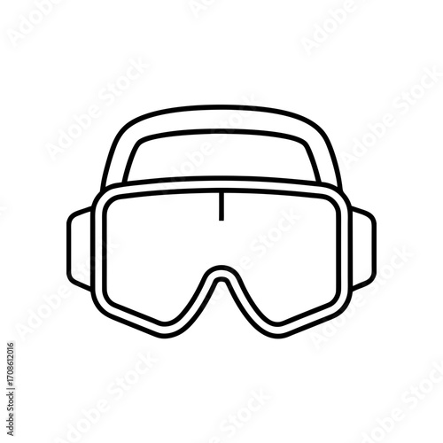 Outline of protective goggles on transparent background